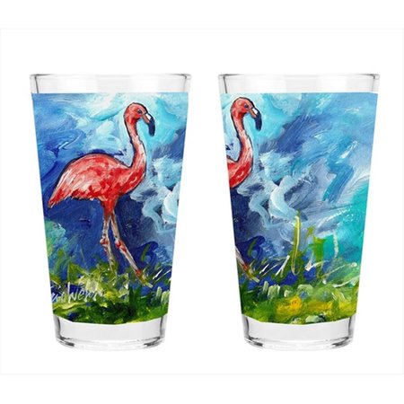 CAROLINES TREASURES Flamingo 16 Oz. Mixing Glass CA75430